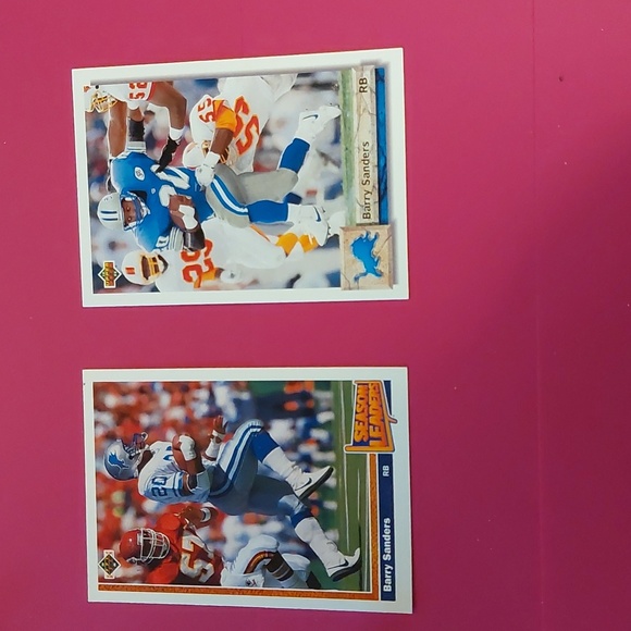 Set of 7 Barry Sanders Trading Cards - Picture 7 of 10